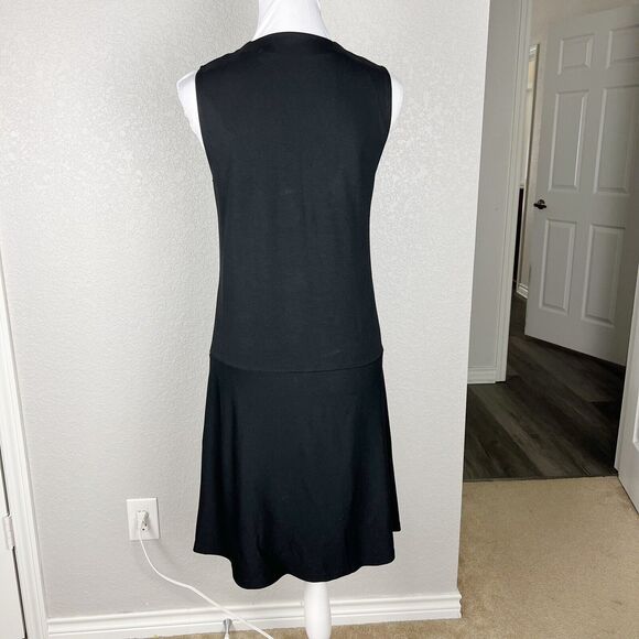 OPUS Walana DRESS SIZE S BLACK SLEEVELESS KNEE LENGTH Dropped Waist Goth - Picture 3 of 6